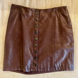 Leather Free People skirt